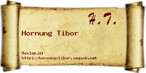 Hornung Tibor névjegykártya